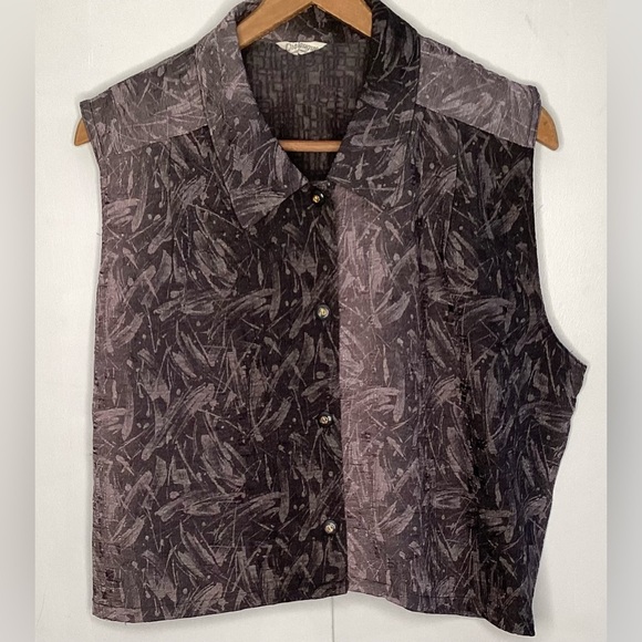 Cropped sleeveless button down top/vest lg - Picture 4 of 13